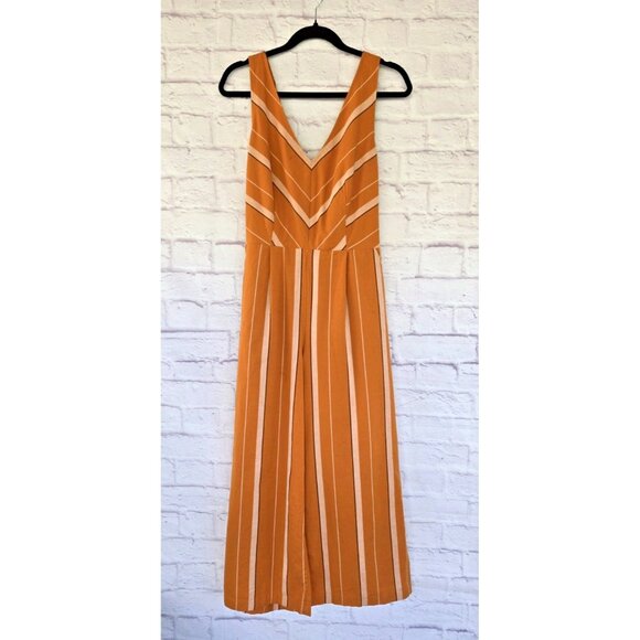 LUCKY BRAND Women's Jumpsuit Striped Boho Summer 100% Cotton Size Medium - Picture 14 of 14